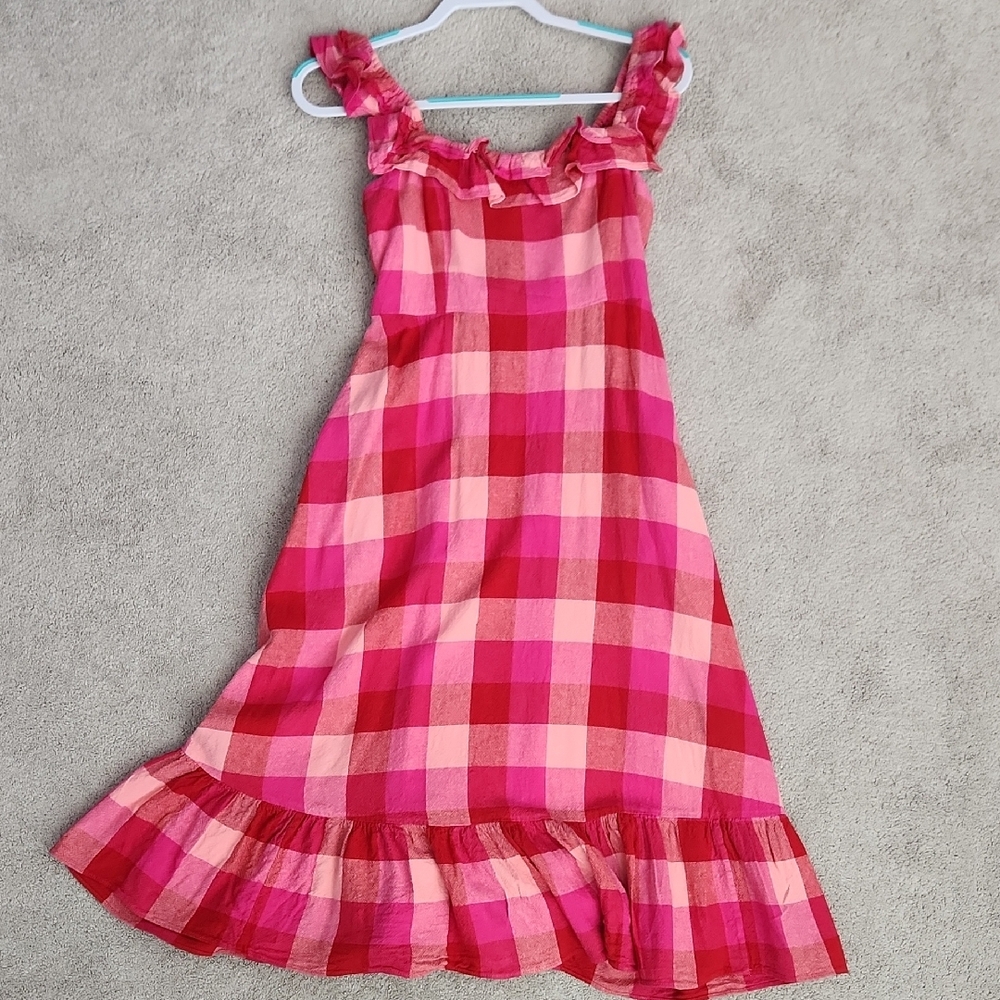 kate spade Pink and Red Gingham Midi Dress - Picture 8 of 9